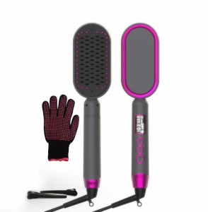 ヘアアイロン ストレートヒートブラシ ミニアイロン 2way100℃〜230℃ くし型アイロン 電熱ヘアブラシ 寝癖直し 静電気防止 温度調節可能