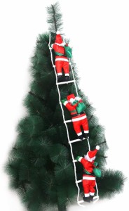 クリスマス 飾り はしごサンタクロース サンタはしご　クリスマスツリー飾り サンタ人形はしご 三人100ｃｍ　サンタクロース はしご はし