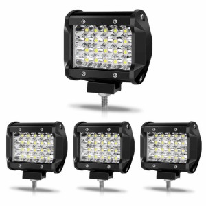 作業灯 LED ワークライト 72W【4個セット】デッキライト 12v/24v 兼用 防水 防塵 防震 タイヤ灯 車幅灯 集魚灯 前照灯 夜釣り 船舶 建築 