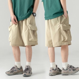 メンズ ファッション 機能的な 大きな ポケット付き ワーク ショーツ 男性 夏用 アウトドア ブランド ゆったりした ハーフパンツ