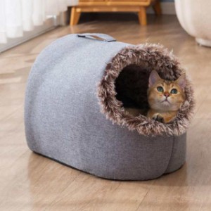 猫用ハウス 猫 ベッド ドーム型 ペットベッド 犬用ベッド 丸洗い 春夏秋冬 四季 保温防寒 犬 猫 暖かい ペット ネコベッド 犬小屋 屋根付