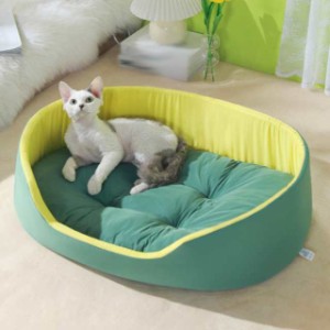 キャットベッド 犬用ベッド 楕円形 ペットベッド 小型犬 寝床 猫 ベッド 快適 ふかふか 休憩所 可愛い 防寒対策 猫クッション ベッド 洗