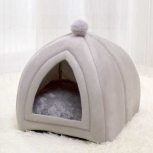 猫ハウス 冬 猫 犬 ベッド ドーム型 ベッド 犬小屋 可愛い 柔らか 水洗え 滑り止め 小型犬 キャット ペットハウス 室内用 クッション付き