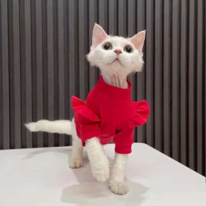 「送料無料」猫服 猫ウェア ペット服 ネコ フリル猫プリンセスワンピース スフィンクス デボンレックス 姫スカート プリンセススタイル