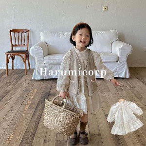 ワンピース キッズ 子供服 女の子 90?140cm ベビー服 長袖ワンピース 春秋 白 結婚式 子ども服 赤ちゃん 女児 おしゃれ かわいい 七五三 