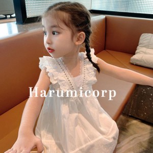 ワンピース キッズ 子供服 女の子 春夏半袖ワンピース 白 ベビー服子供ドレス 七五三 誕生日 女の子ワンピース 韓国子供服 ジュニア 子ど