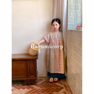 子供服 ワンピース 女の子 半袖 春 夏 韓国子ども服 ワンピース キッズボヘミア風おしゃれ ベビー服 ジュニア 子供 ドレス ピアノ 発表会