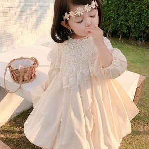 子供服 ワンピース ピアノ 発表会 結婚式 韓国子供服 女の子 秋服 長袖 レースワンピース キッズ 子供ドレス フォーマル 七五三 誕生日 