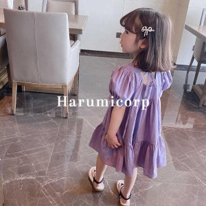 韓国子供服 ワンピース キッズ 女の子 子供服 夏服 半袖ワンピース フレアワンピース 子ども服 ベビー服 おしゃれ 可愛い 子供ドレス 七