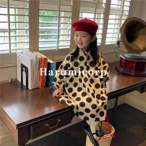 子供服 ワンピース キッズ 女の子 春服 秋服 長袖ワンピース シャツワンピース 韓国子供服 フレアワンピース 子ども服 ガールズ ベビー服