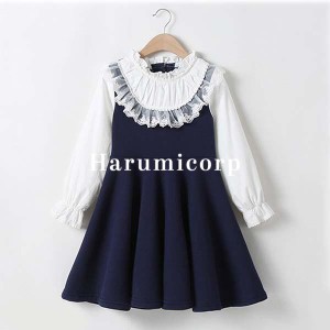 子供服 ワンピース キッズ 女の子 春服 秋服 長袖ワンピース レースワンピース 韓国子供服 フレアワンピース 子ども服 ガールズ ジュニア