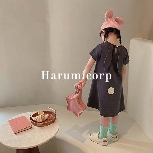 キッズ ワンピース 半袖 うさぎ 夏 子供服 ワンピース 女の子 おしゃれ 韓国子ども服 ジュニア ベビー服 入学 入園 かわいい 140cm 130 1