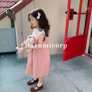 キッズ ワンピース 夏 子供服 レースワンピース 女の子 おしゃれ ノースリーブ 韓国子ども服 ジュニア ベビー服 子供 ドレス 卒園式 ピア