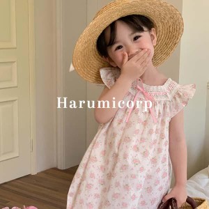 子供服 ワンピース 女の子 韓国子ども服 ワンピース キッズ 花柄 春 夏 おしゃれ ベビー服 綿 ジュニア 子供 ドレス ピアノ 発表会 結婚