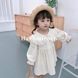 ワンピース キッズ 子供服 女の子 長袖ワンピース ベビー服 春秋 フレアワンピース 子ども服 赤ちゃん 女児 子供ドレス 結婚式 おしゃれ 