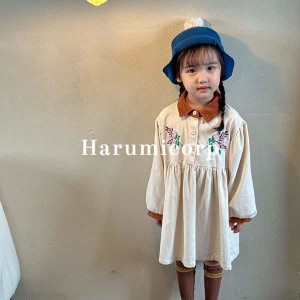 ワンピース キッズ 子供服 女の子 長袖ワンピース 春秋 ベビー服 シャツワンピース ジュニア 子ども服 赤ちゃん 女児 おしゃれ 可愛い 七