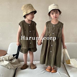 セットアップ ワンピース キッズ 子供服 女の子 男の子 夏服 韓国子ども服 シャツ ショートパンツ ジュニア おしゃれ かわいい ベビー服 