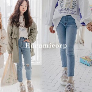 デニムパンツ キッズ 子供服 女の子 春服 韓国子供服 ロングパンツ ジーンズ 長ズボン ボトムス ストレッチパンツ ズボン ウェストゴム 