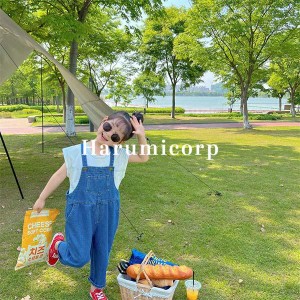 デニム パンツ キッズ 子供服 女の子 ジーパン サロペット おしゃれ 韓国子ども服 ロングパンツ ジーンズ ジュニア ベビー服 春 夏 衣装 