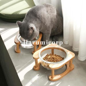 猫 食器台 L(800ML) ボウル*2 フードボウル 食器 猫用 犬用 小型犬 食器台 陶器 餌皿 エサ皿 えさ皿 食べやすい 皿 お皿 ペット用 高さが