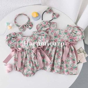 ワンピース キッズ ロンパース ベビー服 女の子 子供服 カバーオール 新生児 赤ちゃん おしゃれ 可愛い 子供ドレス 花柄 結婚式 誕生日 