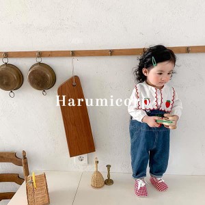 セットアップ キッズ ベビー服 女の子 トップス シャツ 長袖 デニム ロングパンツ サロペット 子供服 春秋冬 上下セット 新生児 赤ちゃん