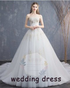 ウェディングドレス 着痩せ 安い 刺繍 二次会 花嫁 シンプルドレス 披露宴 ブライダル 結婚式 ロングドレス 大きいサイズ