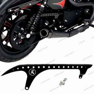 バイクリアプーリーガード ドライブプーリーハーレー 黒 スポーツスター XL 883 1200 48 72 SUPERLOW