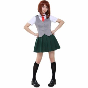 Miccostumes 女性 高校生 夏 制服 コスプレ コスチューム ベストとネクタイ付き(S)