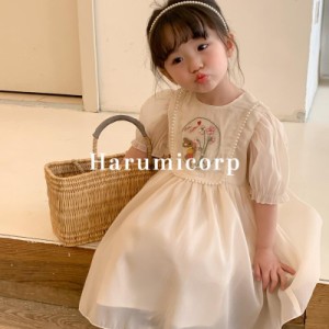 キッズ ワンピース 半袖 夏 子供服 ワンピース 女の子 おしゃれ 韓国子ども服 ベビー服 ジュニア 子供 ドレス 卒園式 卒業式 ピアノ 発表