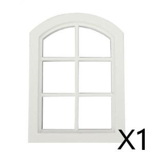 白いアーチ木製ミニチュアドールハウス窓フレーム家具アクセサリー