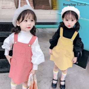 キッズ 2点セット 女の子 セットアップ トップス オーバーオール 韓国服 カジュアル ナチュラル 可愛い きれいめ 80/90/100/110/120