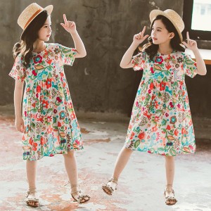 ワンピース キッズ 子供服 女の子 夏 キッズワンピース 半袖ワンピース 花柄ワンピース 子供ドレス ジュニア お姫様 おしゃれ 可愛い カ