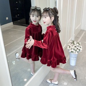 子供服 ワンピース 長袖 秋冬 女の子 キッズワンピース 膝丈ワンピース 丸首 チュニック 子供ドレス dress ジュニア ベビー服 おしゃれ 