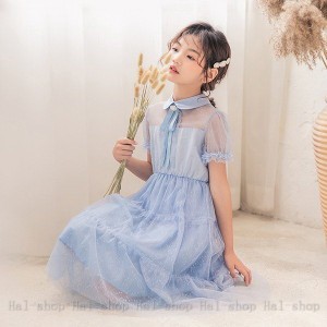 ワンピース 160 子供服 韓国子ども服 女の子 夏 半袖 ワンピース リボン チュール 子供ドレス dress ベビー服 お姫様 おしゃれ 可愛い カ