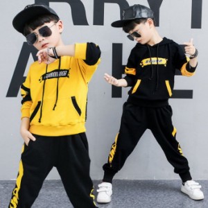 キッズダンス衣装 セットアップ 男の子 ヒップホップ パーカー パンツ hiphop ジャズダンス ダンスウェア 上下セット