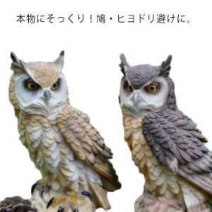  防鳥防獣対策 フクロウ ベランダ 樹脂 鳩よけ 本物そっくり 置物 スズメ オーナメント 鳥対策 ディスプレイ 装飾 庭 ガーデン 撃退ハト 