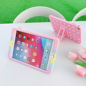 ipad ケース タブレット ケース シリコン カバー スタンド機能 ブラケット ストラップ付き 軽量 薄型 シリコンケース  ストレス発散 減圧