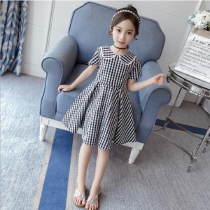 子供服 ワンピース 韓国子供服 女の子 ワンピース 膝丈 キッズ ノースリーブ ドレス ストライプ 可愛い 夏服 通学着/通園着