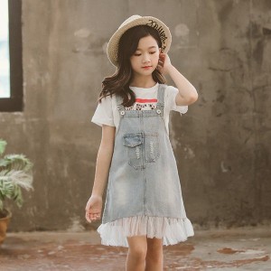 ワンピース キッズ 子供服 女の子 春夏 キッズワンピース デニムワンピース ノースリーブ チュニック 子供ドレス お姫様 おしゃれ カジュ