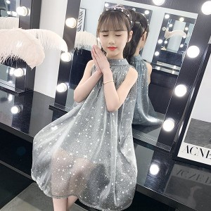 ワンピース キッズ 子供服 女の子 夏 キッズワンピース ノースリーブ チュール ドット柄 子供ドレス ジュニア 子ども お姫様 おしゃれ 可