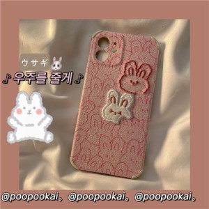 スマホケース iPhone12  iPhone11ケース 保護カバー 携帯ケース アイフォン iPhone12 pro ウサギ柄 動物 ピンク 立体的 かわいい キャラ