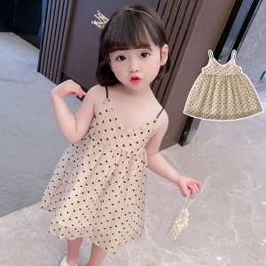 子供服 ワンピース キッズ 女の子 春夏 ノースリーブ キャミソール 韓国子ども服 子供ドレス ベビー服 赤ちゃん 女児 お姫様 おしゃれ 可