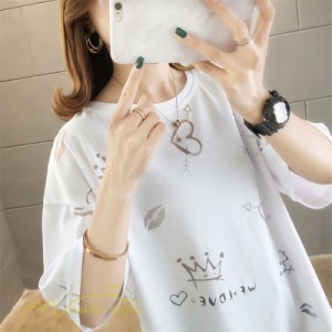 トップス tシャツ Tシャツ ゆったり ロング丈 着痩せ ゆったり ワイドTシャツ 着回し 人気 上品 丸首 半袖 女性 カジュアル 大きいサイズ