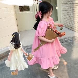 子供服 ワンピース キッズ 女の子 夏服 半袖ワンピース フリル 韓国子ども服 ベビー服 子供ドレス 結婚式 誕生日 七五三 赤ちゃん お姫様