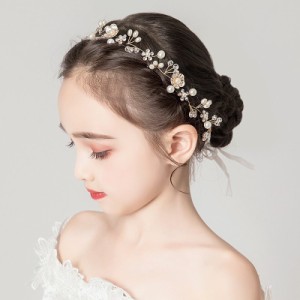 ヘアアクセサリー 手作り 髪飾り 子供 ヘッドドレス イヤリングセット 女の子 ピアノ 発表会 花 白花 ホワイト リボン ティアラ カチュー