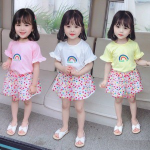 女の子 韓国子供服 トップス スカート セットアップ ツーピース 子供服 キッズ服 ガール フレア 可愛い かわいい ガーリー キュート 子供