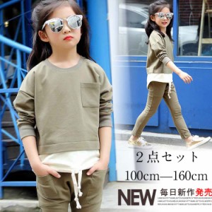 女の子 子供 子供服 プルオーバーパーカ+スキニーパンツ 2点セット セットアップ 長袖 上下セット スウェットセット スウェット 上下セッ