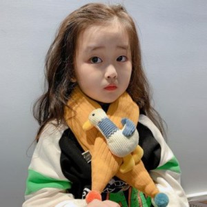 キッズマフラー ネックウォーマー マフラー キッズ 小顔 こども 子供 ストール お子様 ベビー 可愛い ダック ポンポン