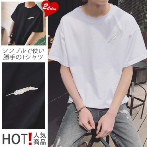 Tシャツ/メンズ/カットソー/ロゴＴシャツ/ゆるＴシャツ/半袖Tシャツ/サマーTシャツ/カジュアルTシャツ/レトロ/シンプル 